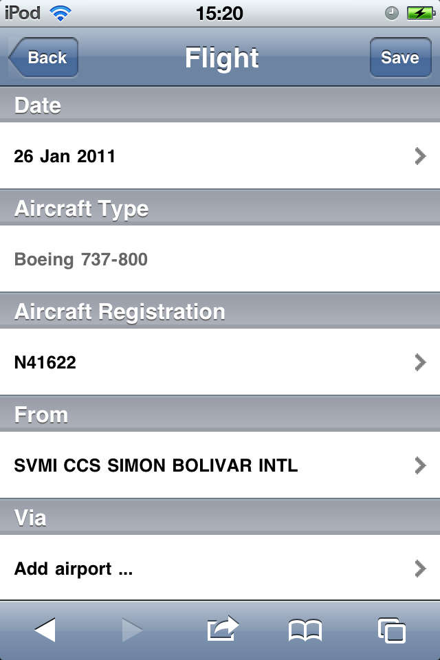 Safelog Pilot Logbook iPhone/iPad Web Portal Screenshot 4