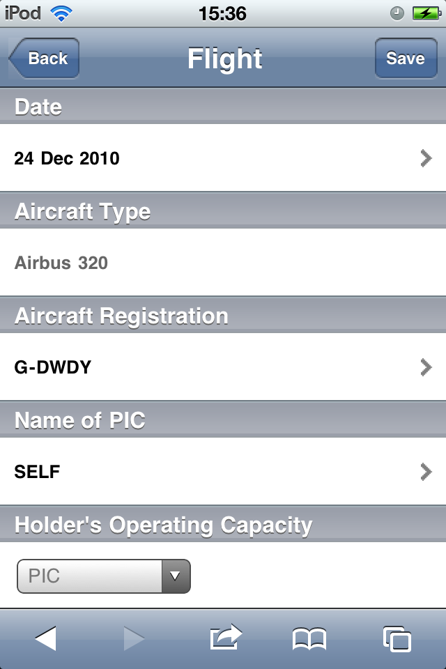 Safelog Pilot Logbook iPhone/iPad Web Portal Screenshot 16